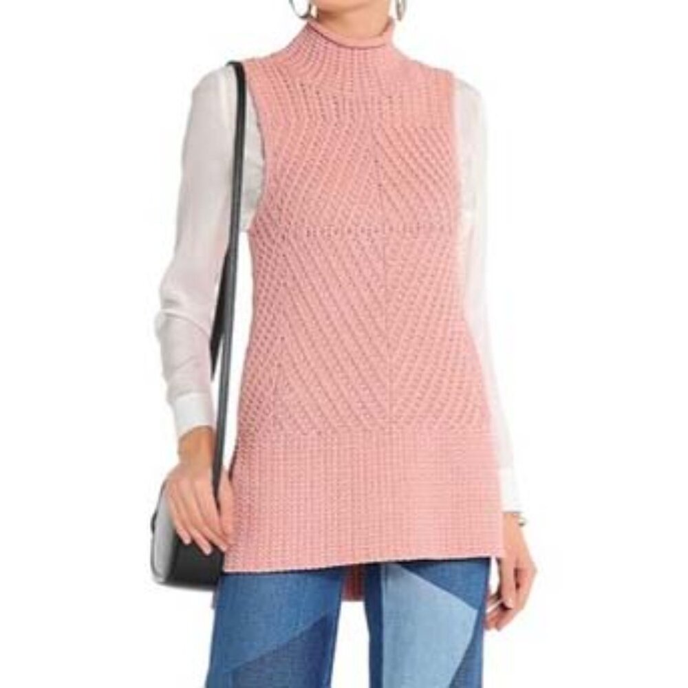 Alice + Olivia High-Low Light Pink Sweater Tank
